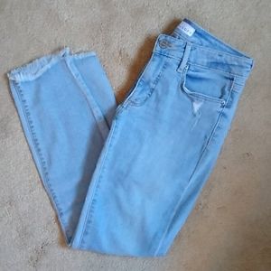 Loft Curvy Raw Hem Skinny Jeans